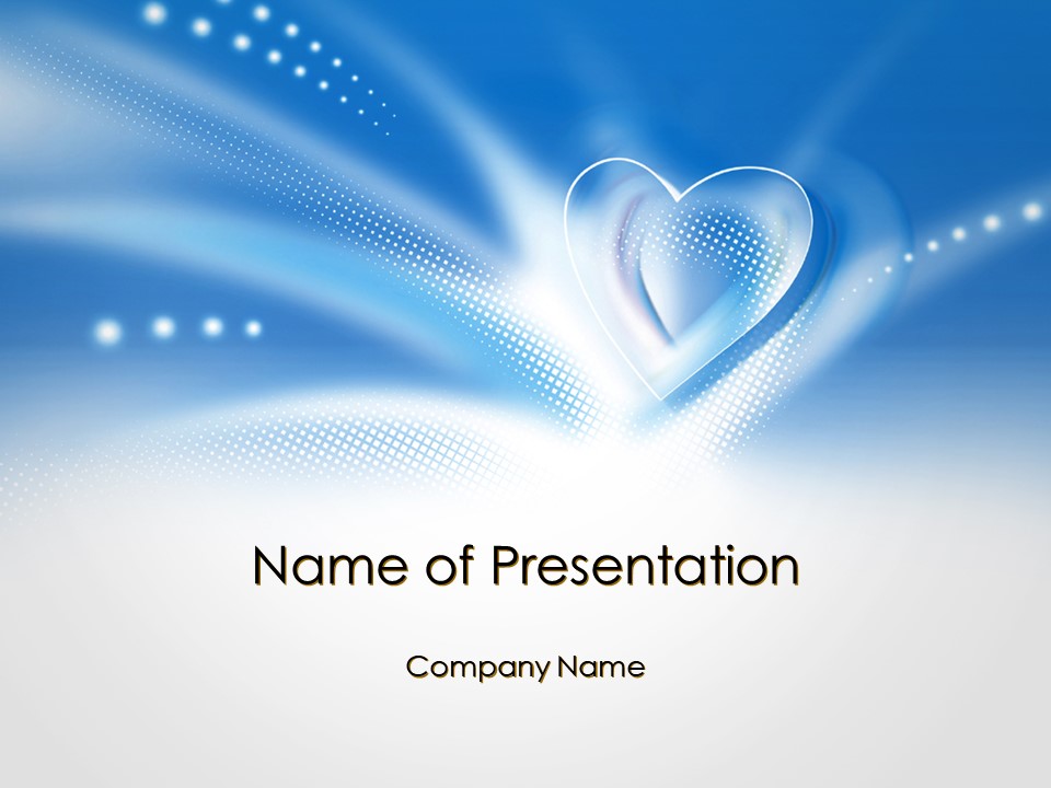 Blue Heart Background PowerPoint Template and Google Slides Theme
