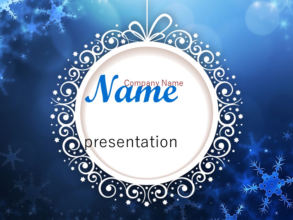 Blue Snowflakes Background PowerPoint Template and Google Slides Theme
