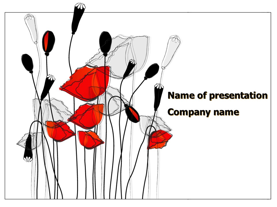 Stylized Poppies PowerPoint Template and Google Slides Theme
