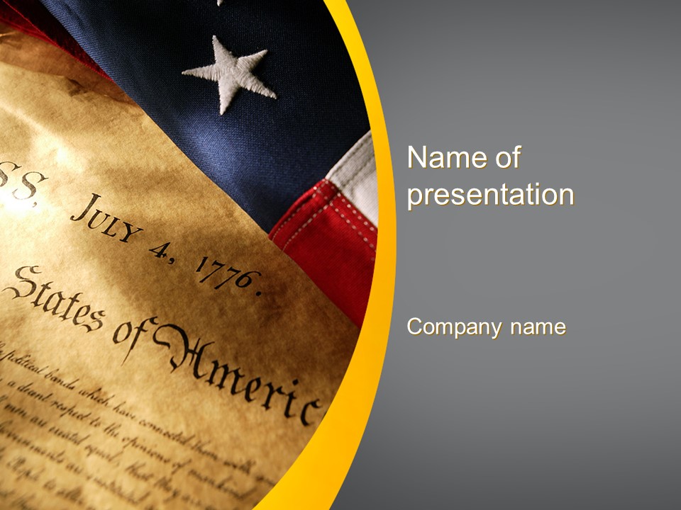 USA Declaration of Independence PowerPoint Template and Google Slides Theme
