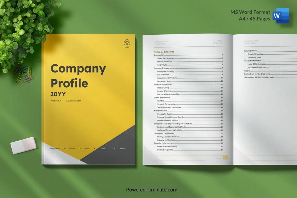 Company Profile Free Word Template