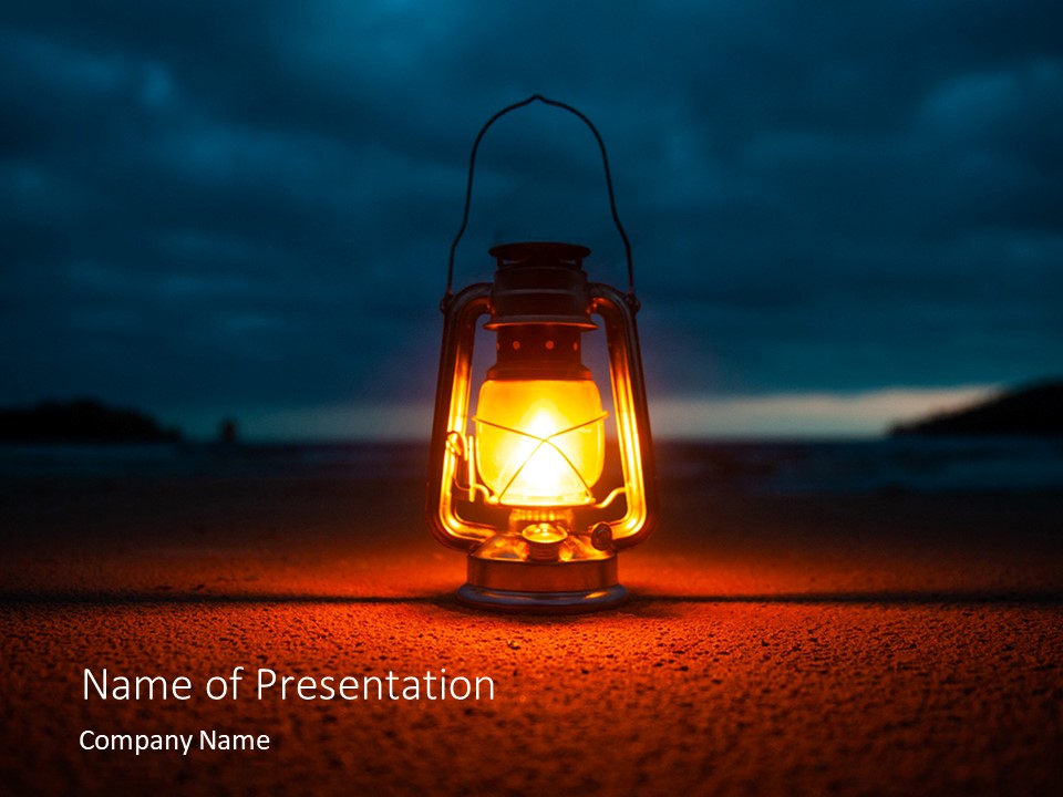 Lighted Kerosene Lantern on Ground - Free Google Slides theme and PowerPoint template
