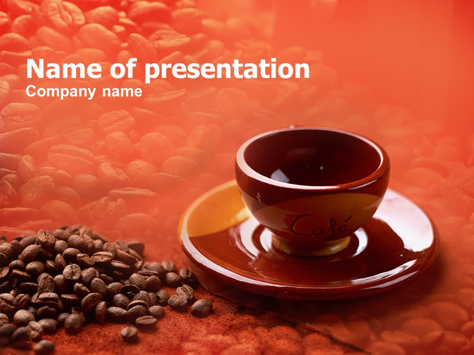 Coffee Beans And Ceramic Coffee Cup - Free Google Slides theme and PowerPoint presentation template
