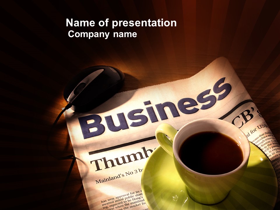 Business Newspaper With Cup Of Coffee - Free Google Slides theme and PowerPoint presentation template
