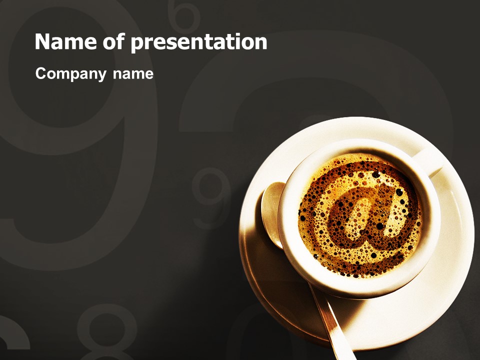 Cup of Coffee and Internet Background - Free Google Slides theme and PowerPoint template for presentations