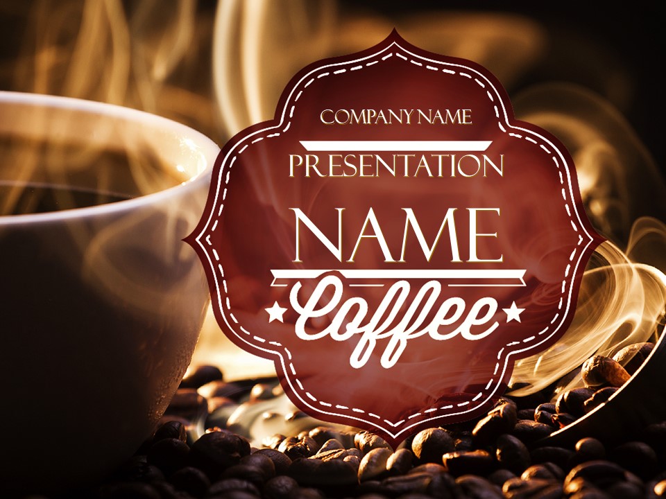 Cup of Coffee with Hot Steam PowerPoint Presentation Template and Google Slides Theme
