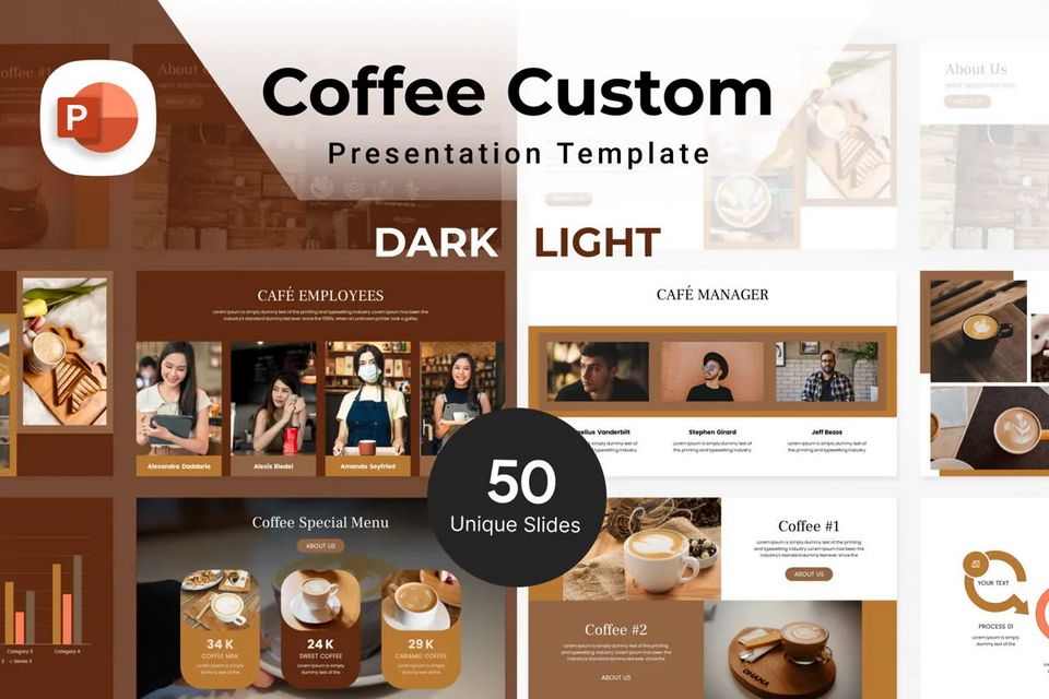 Coffee Custom - PowerPoint presentation Template
