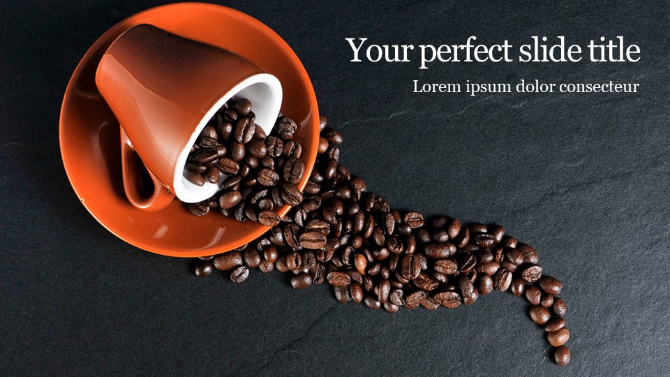 Coffee Beans Spilled From a Cup - Google Slides theme and PowerPoint presentation template
