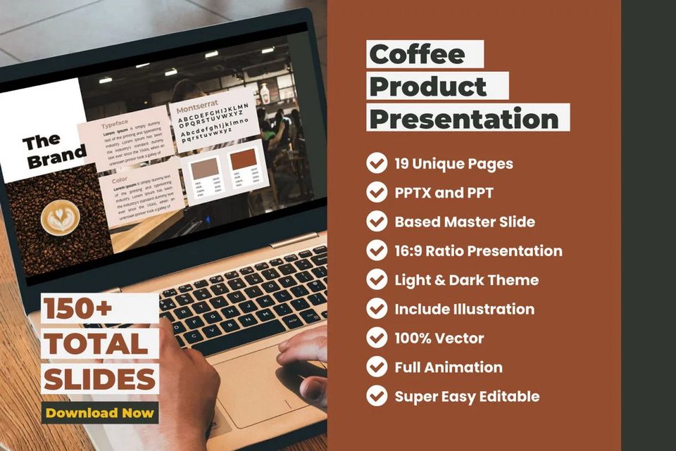 Coffee Product Presentation PowerPoint Template
