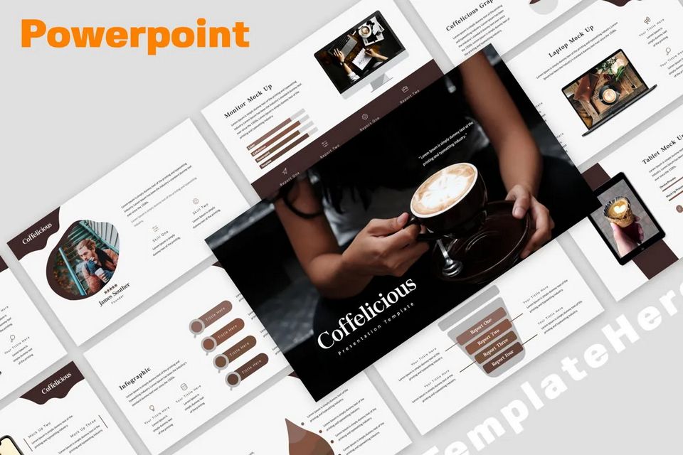 Coffelicious Powepoint template for presentations
