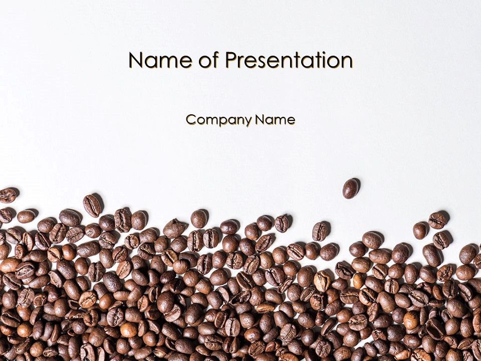 Scattered Coffee Beans Background PowerPoint presentation Template and Google Slides Theme
