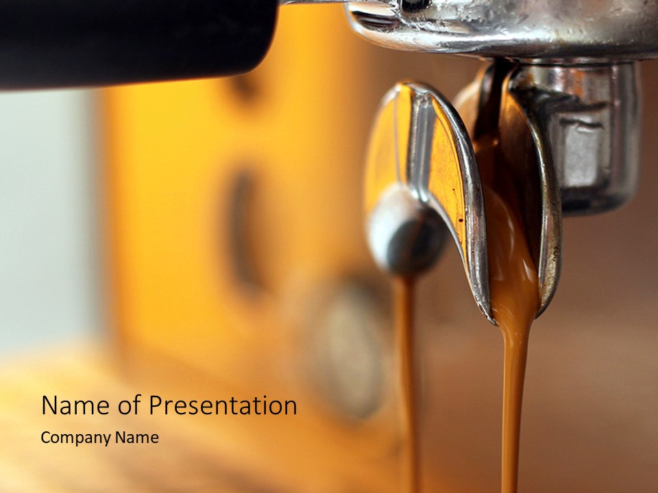 Espresso Machine Making Coffee - Google Slides theme and PowerPoint presentation template
