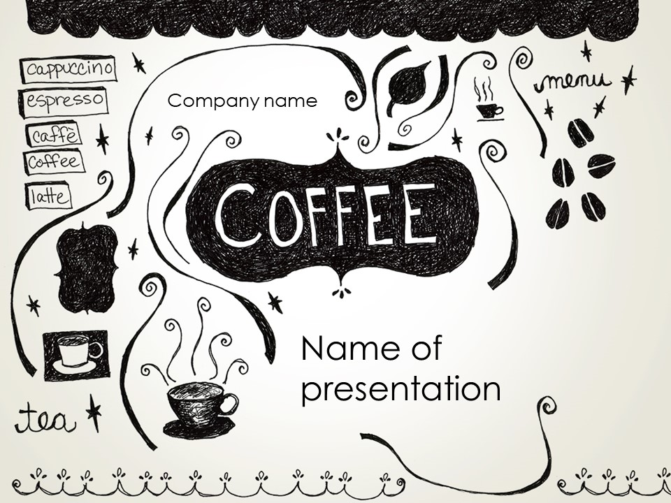 Coffee Doodles PowerPoint presentation Template and Google Slides Theme
