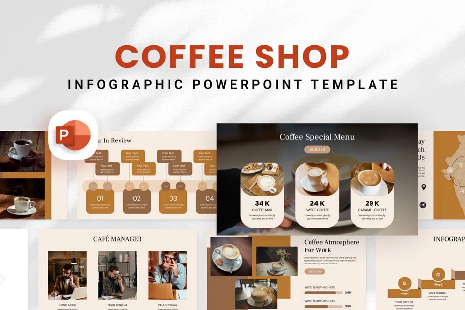 Coffee Shop Infographics Presentation Template