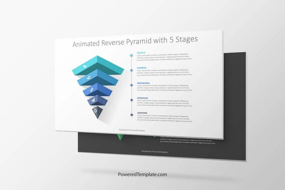 Animated Reverse Pyramid with 5 Stages - Free Google Slides theme and PowerPoint template