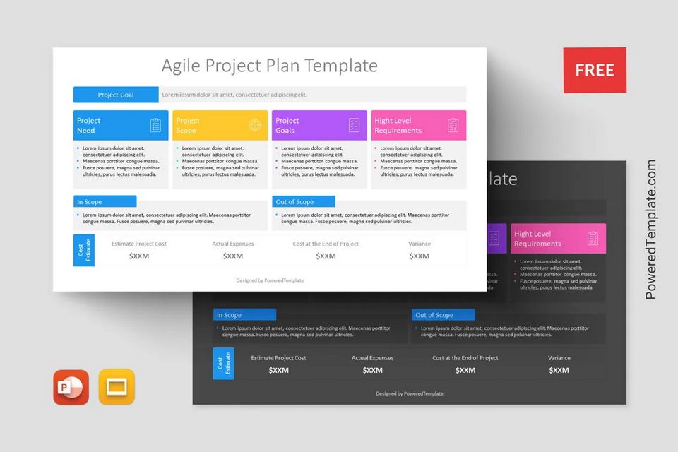 Agile Project Plan Template for Presentation - Free Google Slides theme and PowerPoint template
