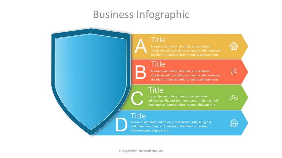 Protection Shield with 5 Options - Free Simple Infographic Templates for Presentations