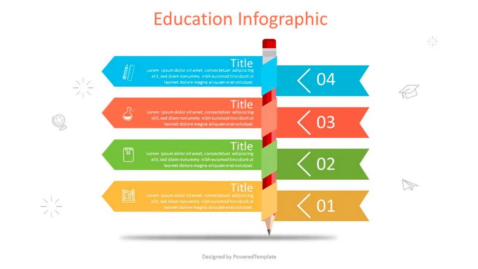 Pencil with Four Options Infographic - Free Simple Infographic Templates for Presentations