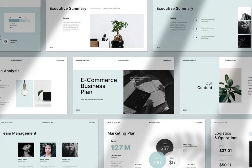 E-Commerce Business Plan PowerPoint Template