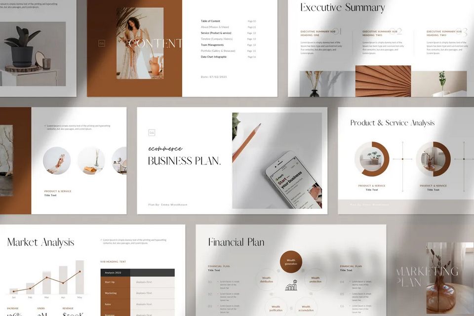 E-Commerce Business Plan Template for Presentations