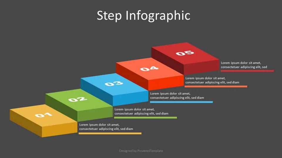 Volumetric Colorful Steps Infographic - Free Google Slides theme and PowerPoint template
