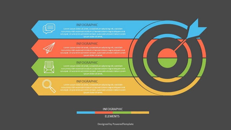 Target with Four Options Infographic - Free Google Slides theme and PowerPoint template