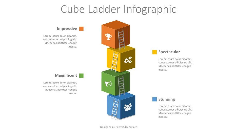 Cube Ladder Infographic - Free Google Slides theme and PowerPoint template