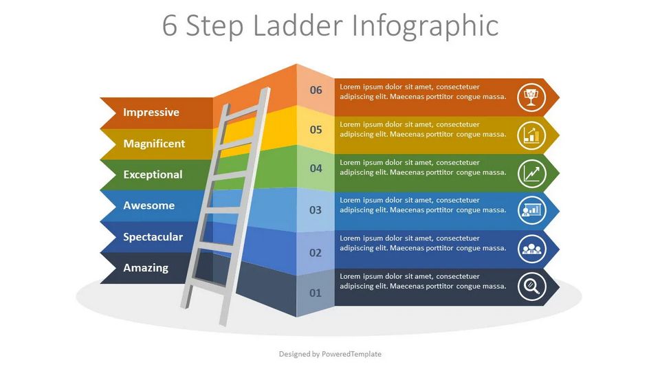Simple Infographic Templates for Presentations 6 Step Ladder Infographic