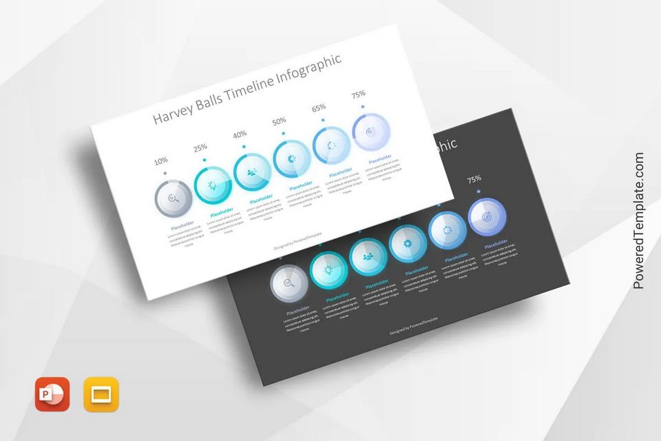 Harvey Balls Timeline Infographics - Free Simple Infographic Templates for Presentations