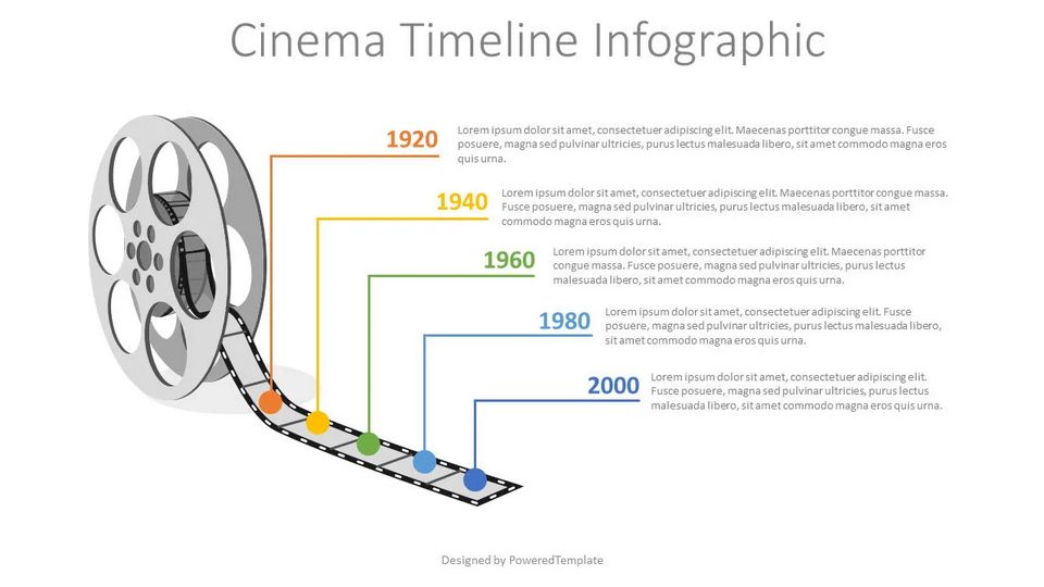 Cinema Reel Timeline Infographic - Free Simple Infographic Templates for Presentations