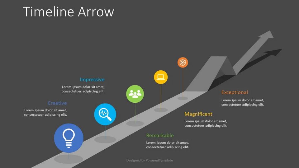 Timeline Arrow Infographic - Free Simple Infographic Templates for Presentations