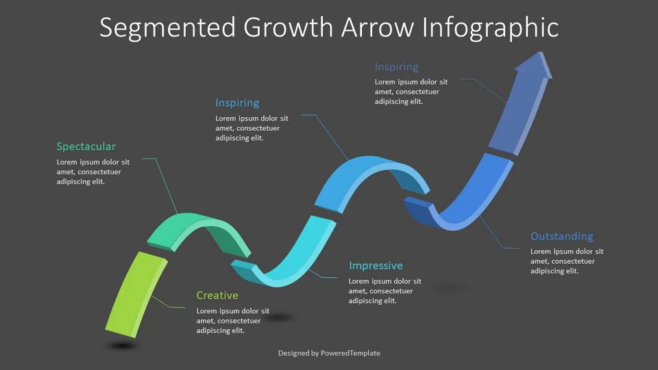 Segmented Growth Arrow Infographic - Free Google Slides theme and PowerPoint template
