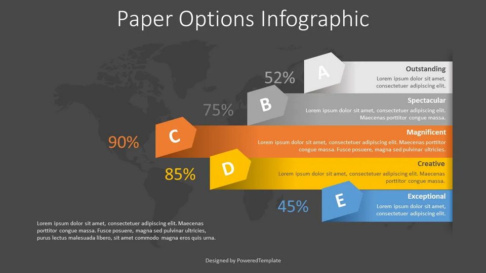 5 Paper Arrow Options Infographic - Free Google Slides theme and PowerPoint template