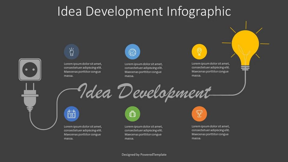 Idea Development Roadmap - Free Simple Infographic Templates for Presentations