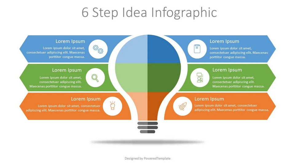 6 Step Idea Infographic - Free Simple Infographic Templates for Presentations
