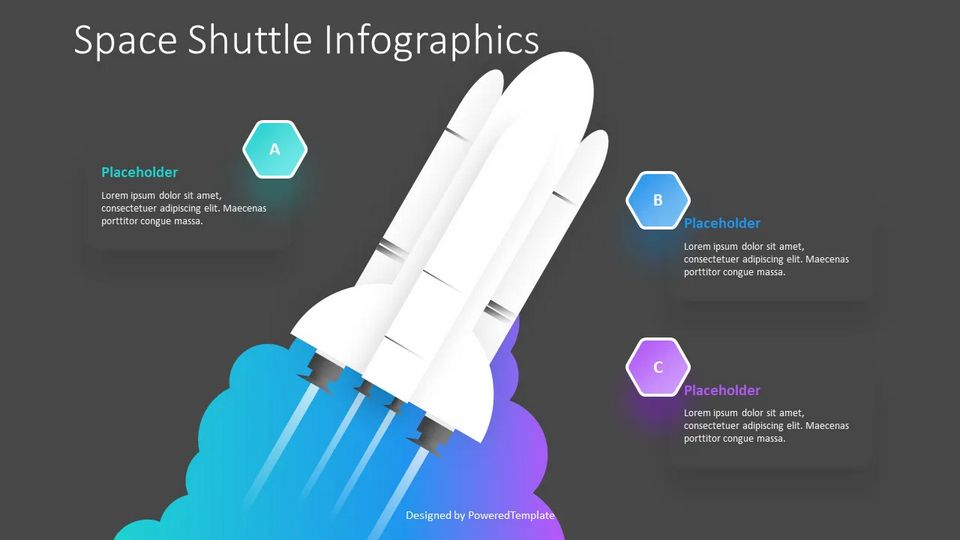 Free Launching Space Shuttle Concept - A-B-C Startup Project Launch Presentation Slide - Free Simple Infographic Templates for Presentations