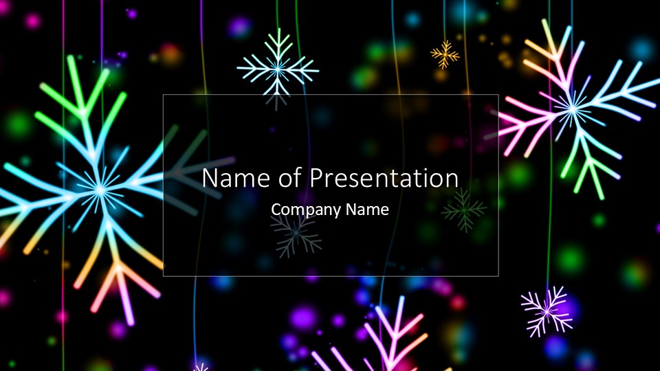 Falling Colored Snowflakes Winter Background - Free Google Slides theme and PowerPoint template
