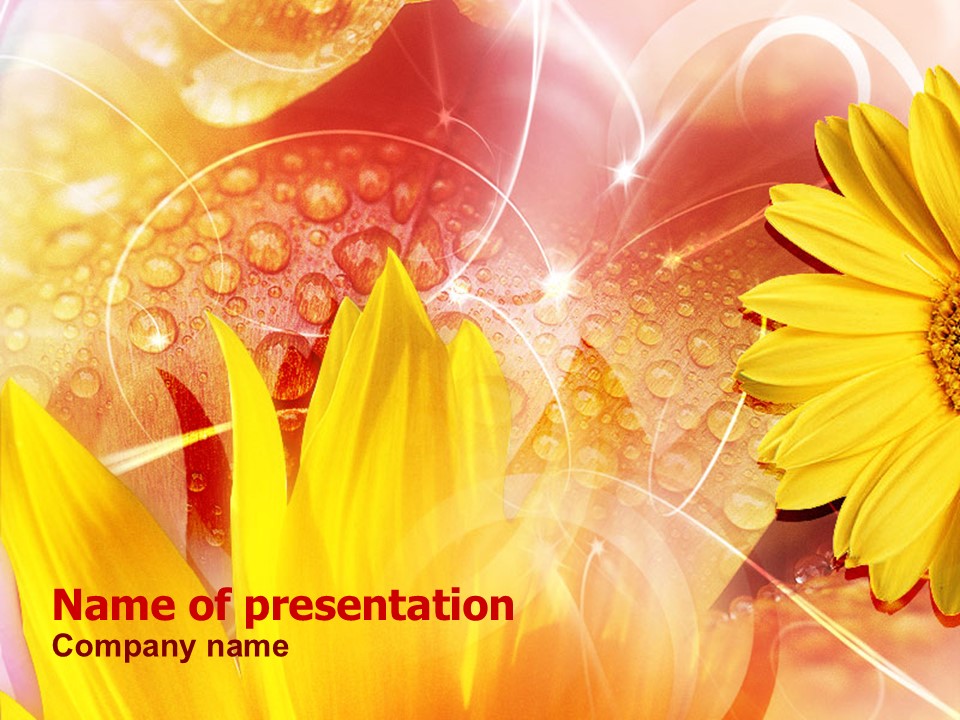 Yellow Petals On A Light Crimson Background - Free Google Slides theme and PowerPoint template
