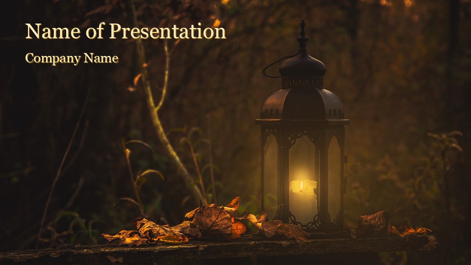 Lantern in the Autumn Forest - Free Google Slides theme and PowerPoint template
