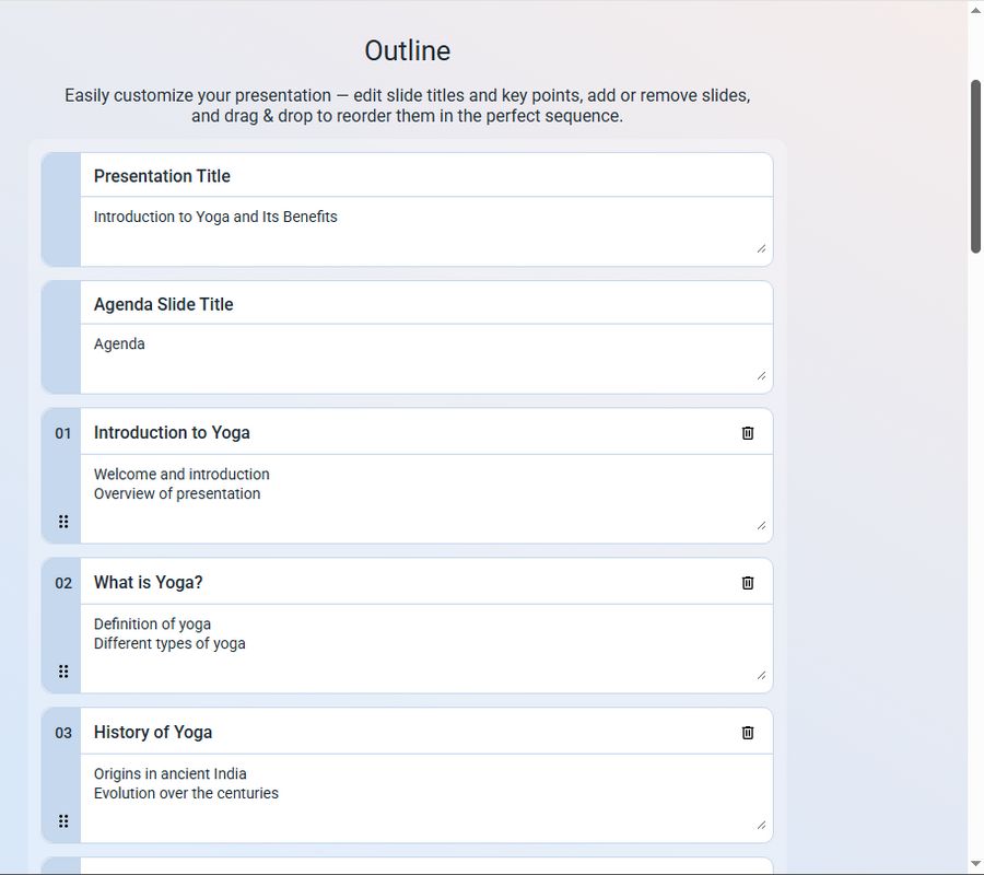 What the Customizable Outline Looks Like