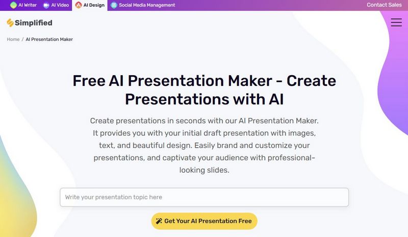 7. Simplified AI Presentation Maker