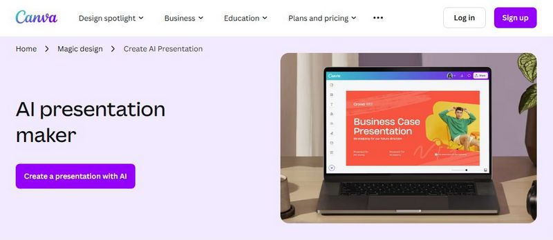 8. Canva AI Presentation Maker