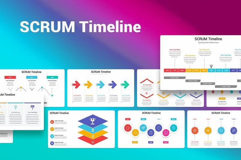 SCRUM Timeline Presentation Template for Remote Team Management